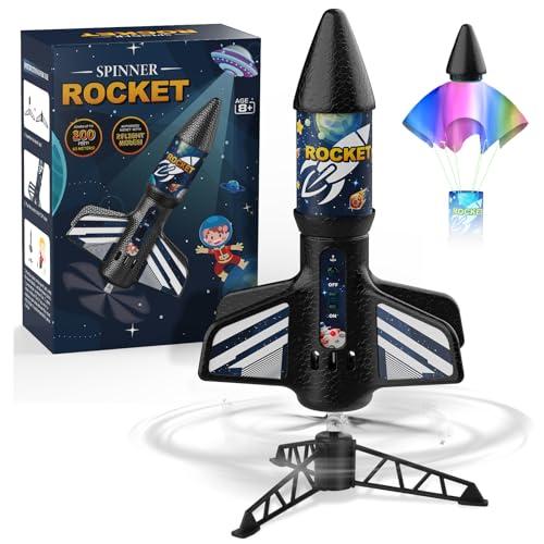 Motorized Rocket Toy with Parachute for Kids Ages 8–12, Aiencsai 2231A Self-Launching Flying Toy for Outdoor Adventures and Birthday Gifts
