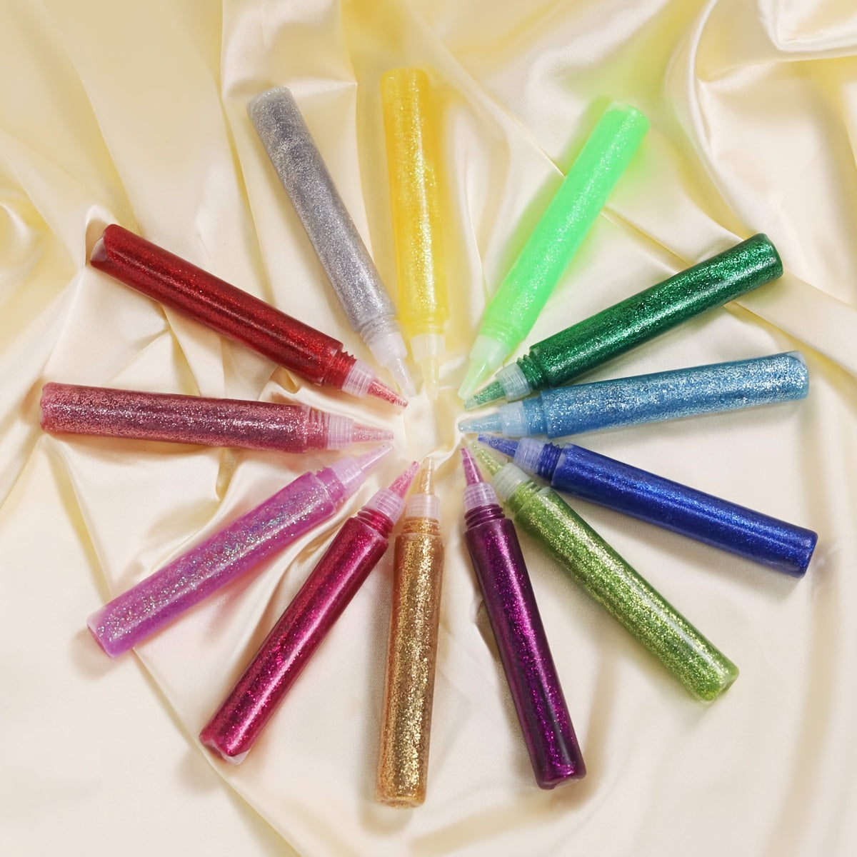 30-Piece Washable Glitter Glue Pen Set 15 Colors Non-Toxic Extra Fine Glitter Gel Pens for Arts Crafts Scrapbooking Slime DIY Holiday Cards Classroom