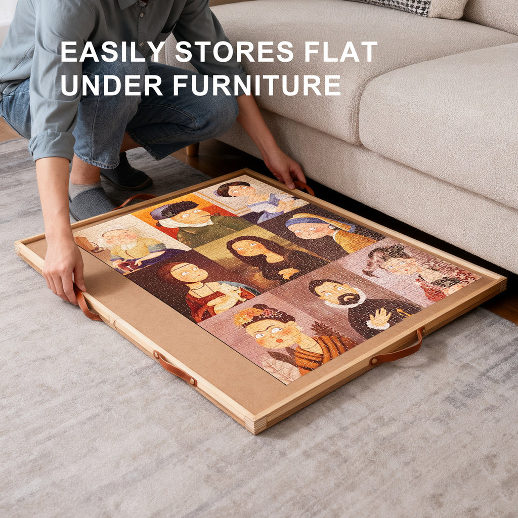 Rotating Puzzle Board with Drawers 35x27 Inch – 360° Turntable Puzzle Table Organizer for Adults Seniors 1500 Pieces