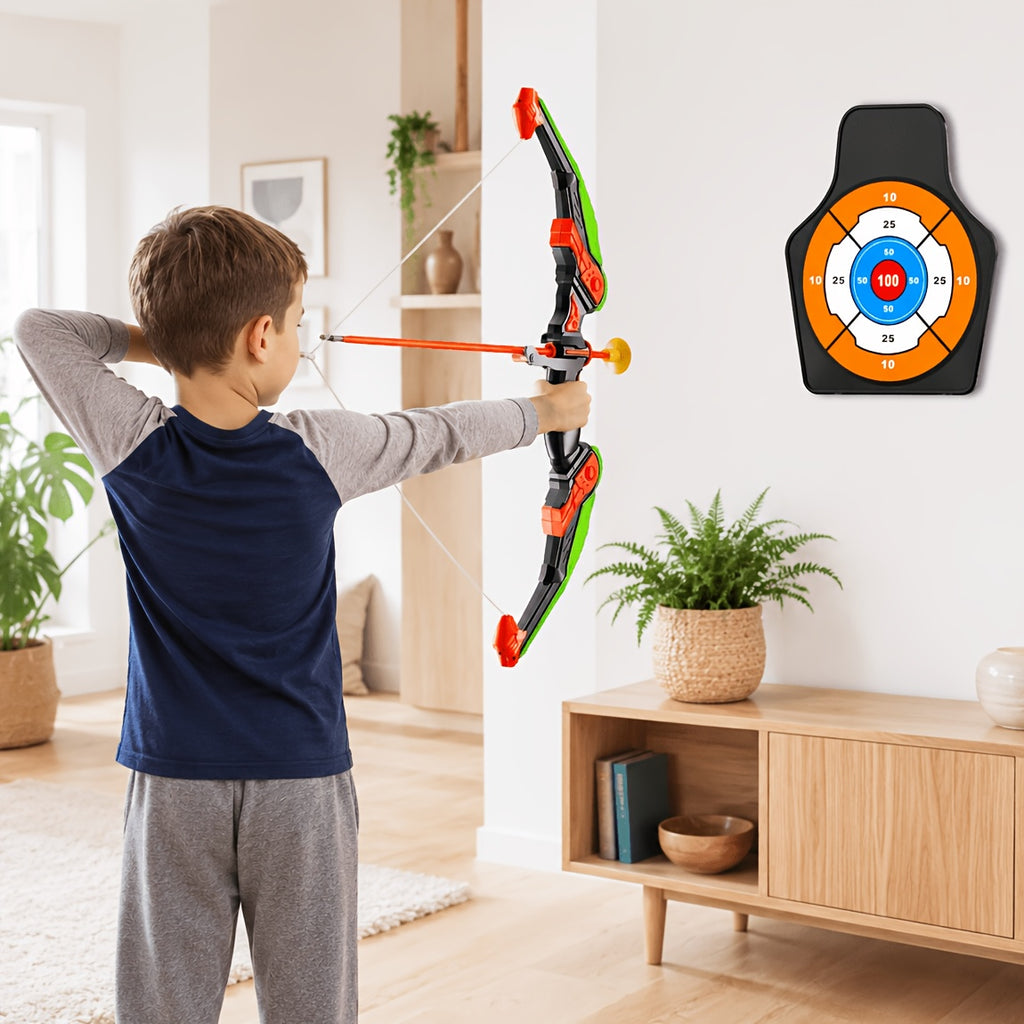 Bow and Arrow Set for Kids Ages 3+ – 10 Suction Cup Arrows, Quiver & Standing Target, Battery Free Outdoor Archery Toy – Birthday Christmas Easter Gift for Boys & Girls