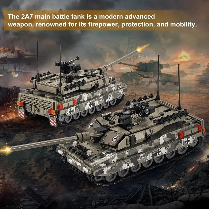 RC Tank Toy 2.4GHz Remote Control Military Tank – All-Terrain Off-Road Armored Vehicle with Strong Climbing Ability, Cool Army Tank Gift for Boys Ages 6+