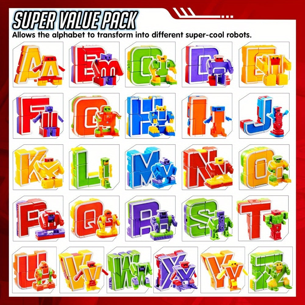 Alphabet Robot Toys for Kids – ABC Learning Alphabots Letter Transform STEM Educational Toy for Boys Girls Classroom Prizes Christmas Birthday Gift