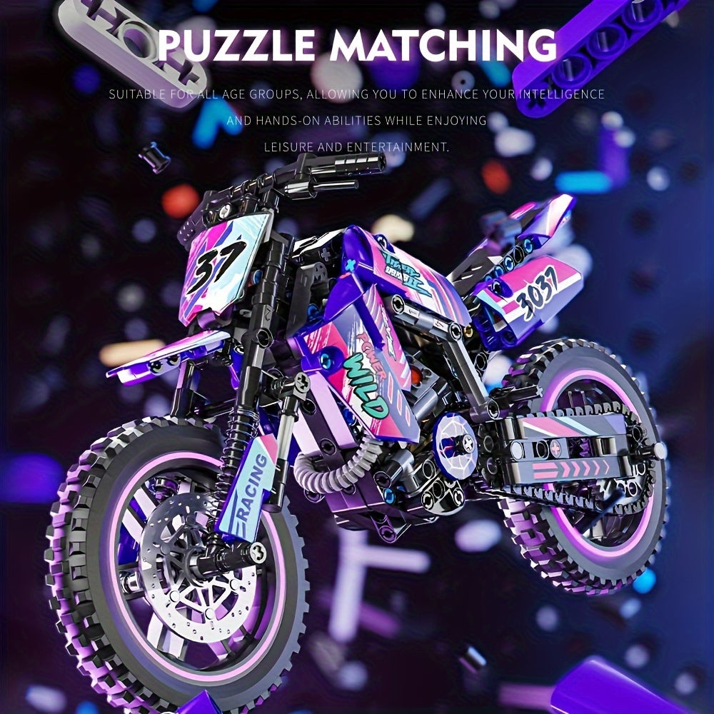 Motorcycle Building Block Set 476 Piece Collectible Motorbike Display Model – Detailed Brick Kit for Adults Teens, Desktop Decor Replica Toy, Birthday Christmas Gift for Bike Enthusiasts & Collectors