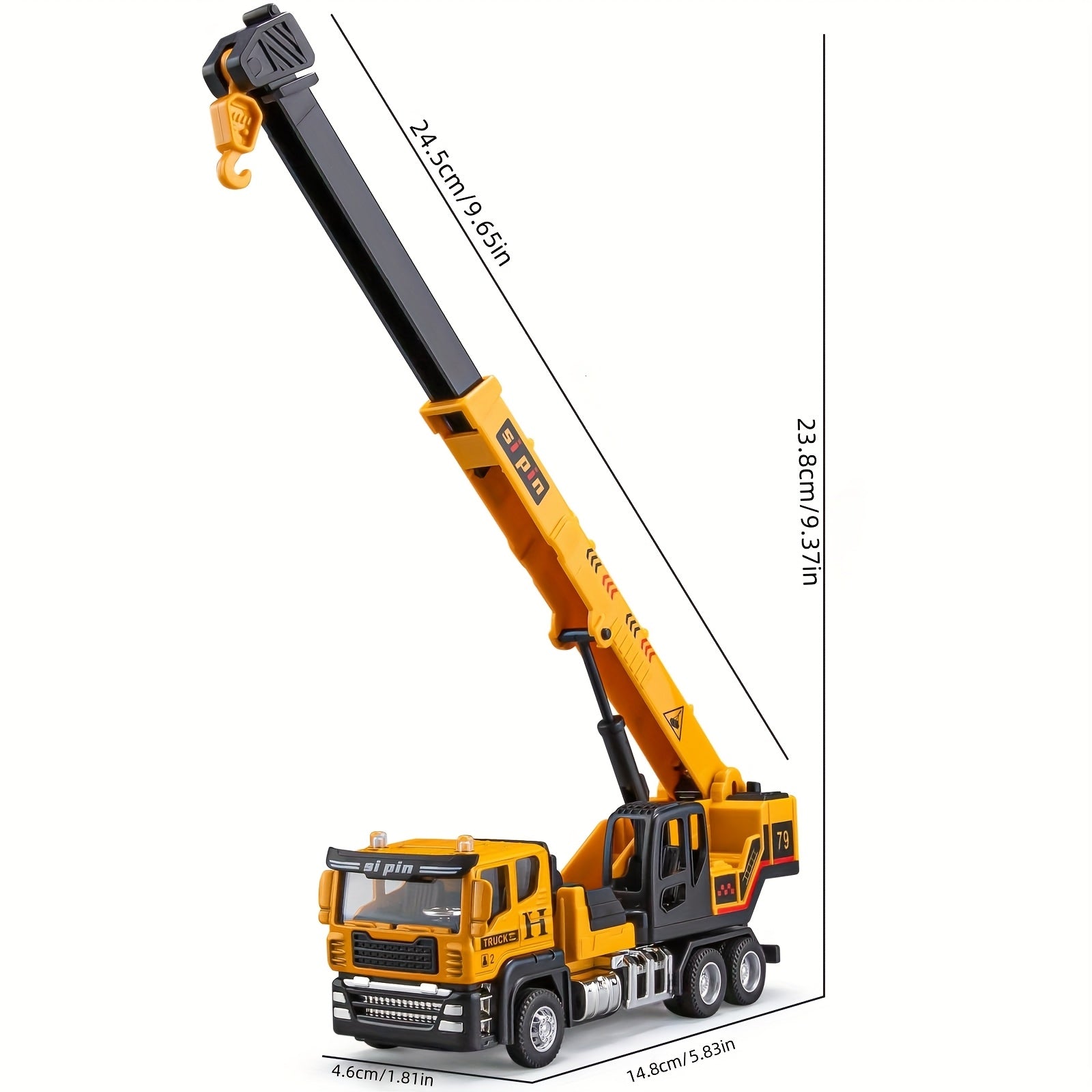 Alloy Construction Vehicles Set for Kids 5.8" – Metal Inertia Excavator Dump Truck Cement Mixer Crane Engineering Toy, No Battery Gift for Boys Ages 3+