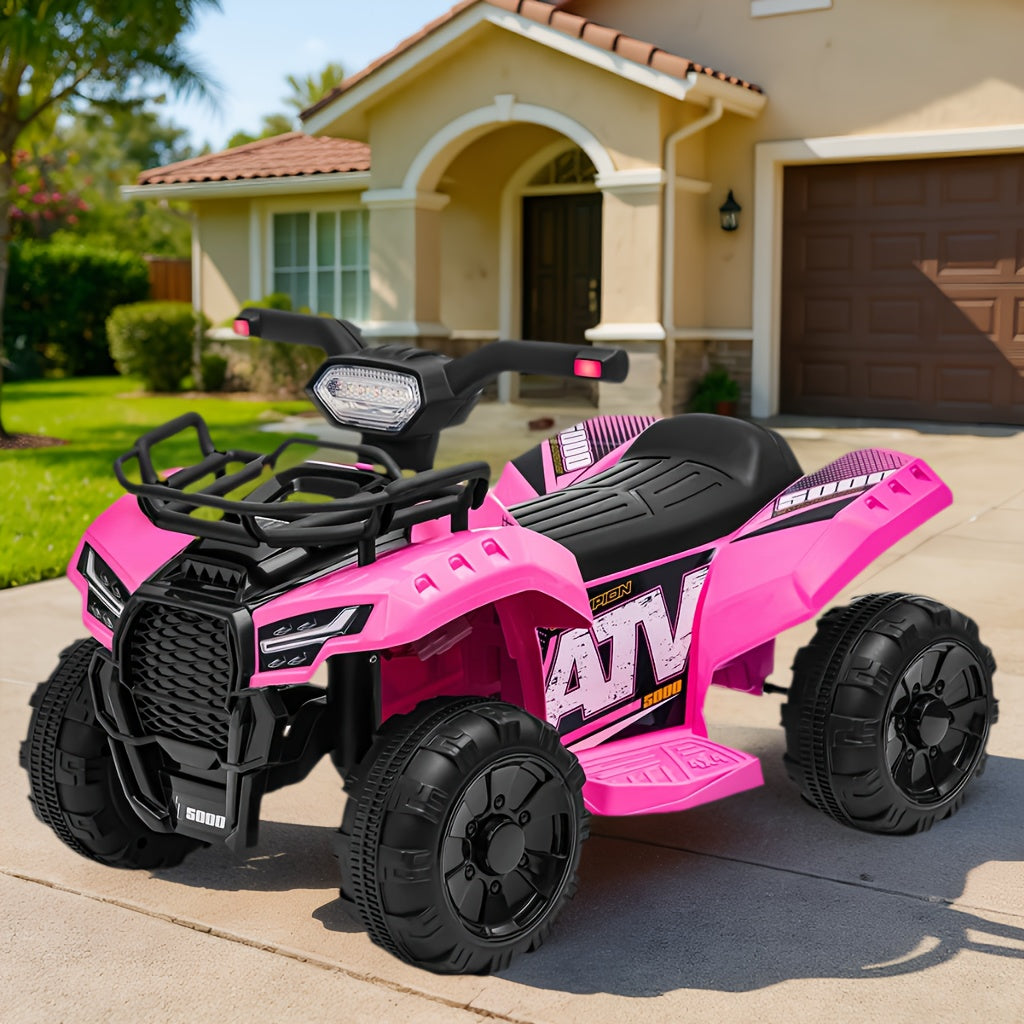 Electric Ride-On ATV for Kids 6V Battery Powered All Terrain Vehicle Toddlers Boys Girls Ages 3 4 5 Off-Road Quad Bike Birthday Christmas Gift