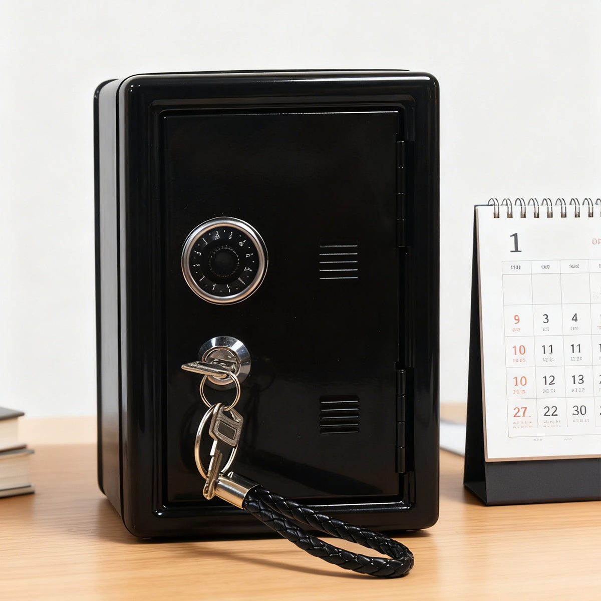 Metal Coin Bank with Lock & Key – Secure Cash Storage Box Piggy Bank with Combination Lock & Removable Drawer, Kids & Adults