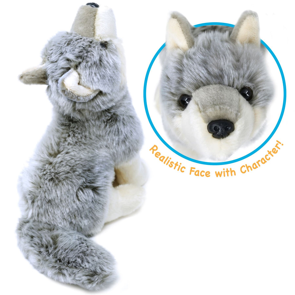 Wolf Stuffed Animal Plush 11 Inch - Wolcott The Wolf Super Soft Premium Plush Toy by Viahart, CPSIA Safe with Story Card, Perfect Birthday Christmas Gift for Kids Boys Girls Ages 3+