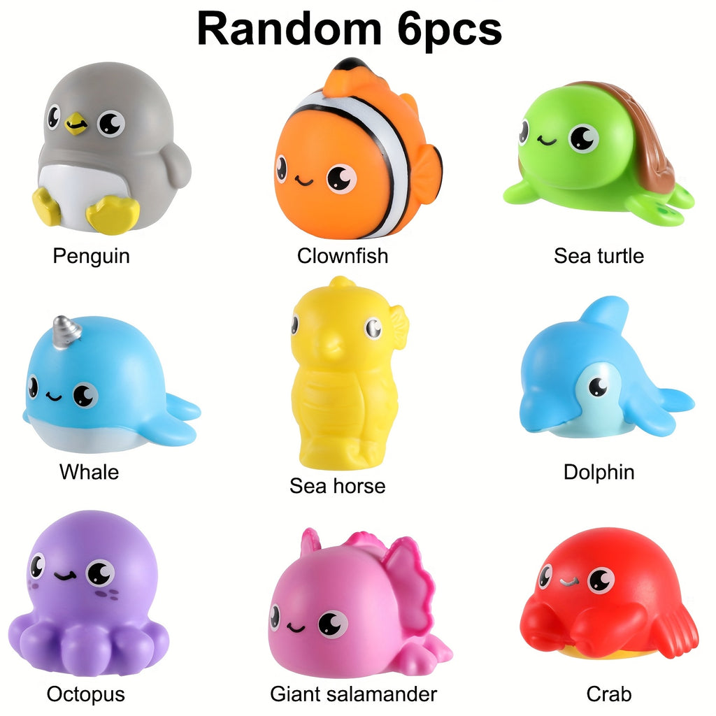 Light-Up Sea Animal Bath Toys 8 or 10 Pcs – Glowing Ocean Animal Bathtub Toys for Baby & Toddlers, Water Pool Toys for Boys & Girls, Random Colors, Fun Kids Gift