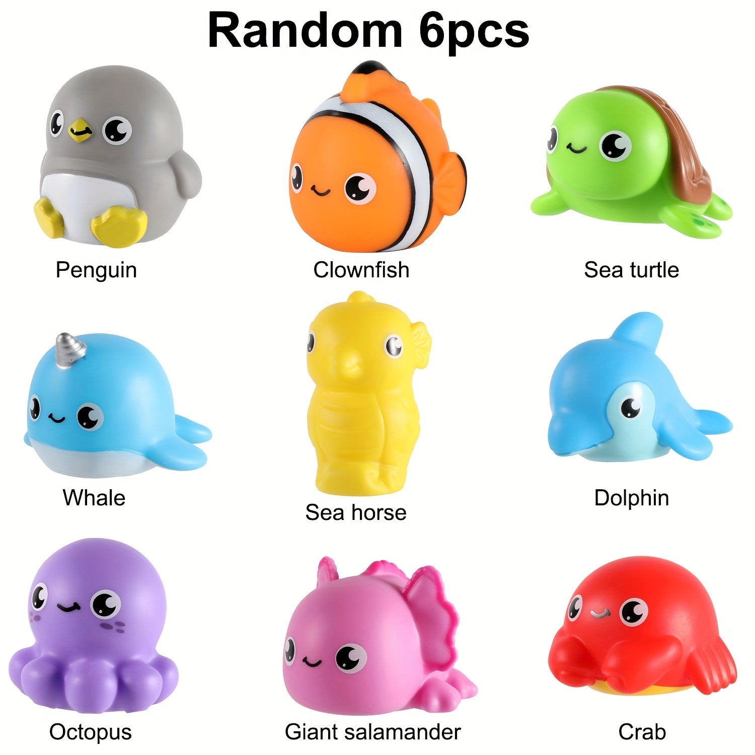 Light-Up Sea Animal Bath Toys 8 or 10 Pcs – Glowing Ocean Animal Bathtub Toys for Baby & Toddlers, Water Pool Toys for Boys & Girls, Random Colors, Fun Kids Gift