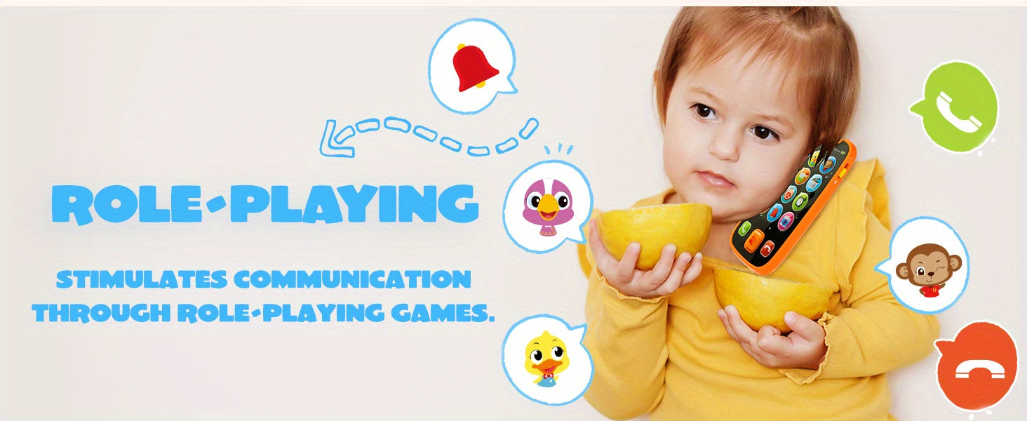 Baby Learning Phone and Remote Toy Set – Pretend Play Smartphone with Music & Sounds for Toddlers Infants, Educational Baby Toy Gift Boys Girls 6-18 Months