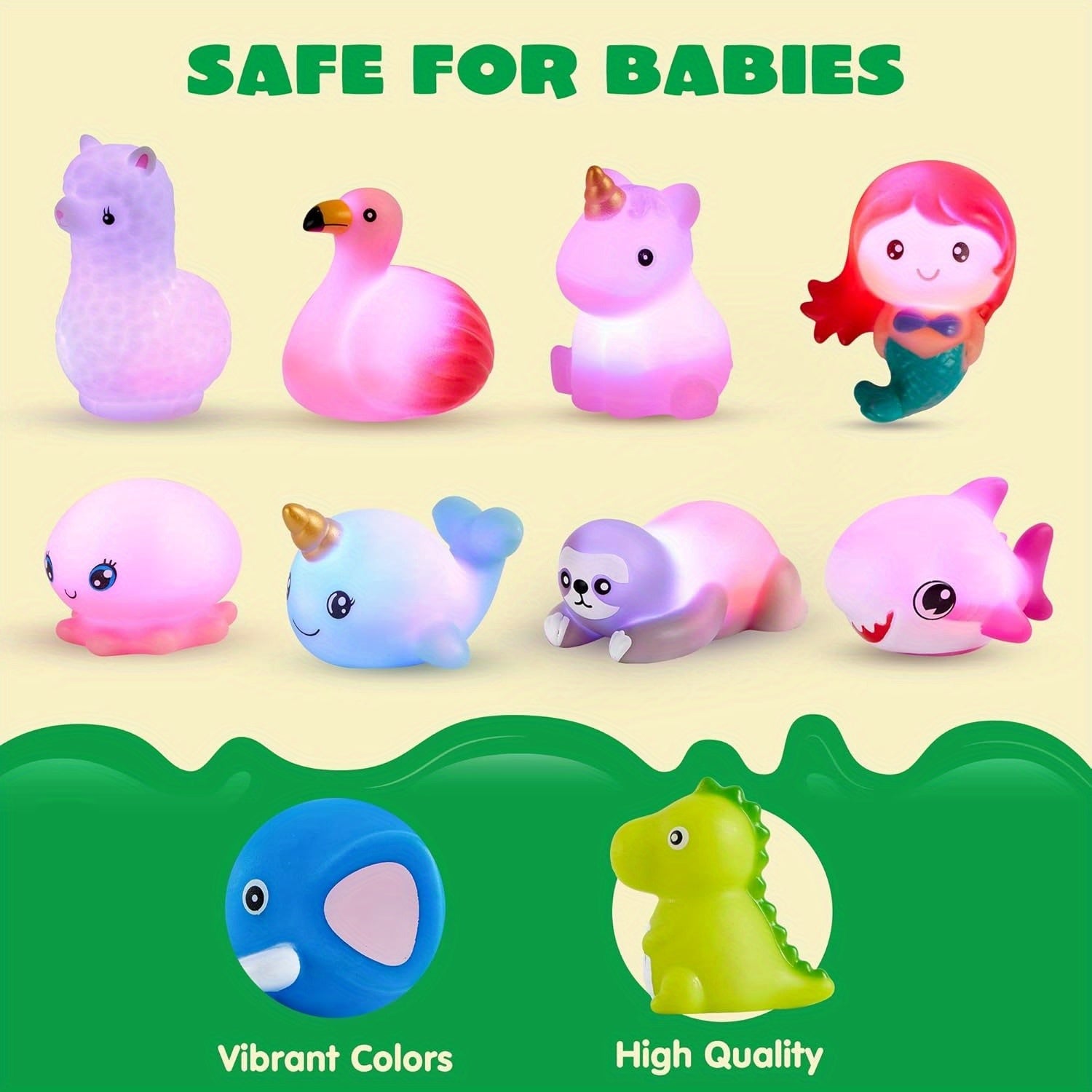 Light Up Bath Toys for Toddlers – LED Flashing Colorful Mermaid Bathtub Floating Toy, Baby Bathtime Gift for Infant Kids Boy Girl, Swimming Pool Party, 2/8/12 Pack Random Colors