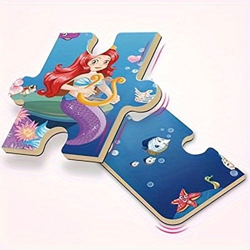 Magnetic Puzzle Book for Girls Ages 3 4 5 6 Unicorn Mermaid Princess 20pcs Travel Toy Toddler Busy Book Car Airplane Road Trip - Birthday Gift