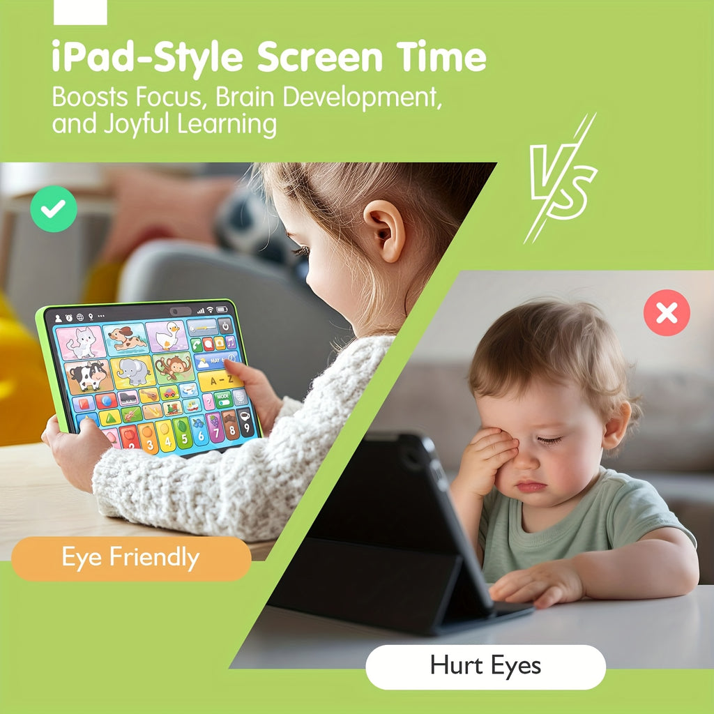 Trilingual Learning Tablet for Toddlers 1-3 Years – Educational Toy with Music & Sound, 39 Buttons Alphabet Numbers Animals, Speech Therapy Toy for Boys Girls, Baby Birthday Gift