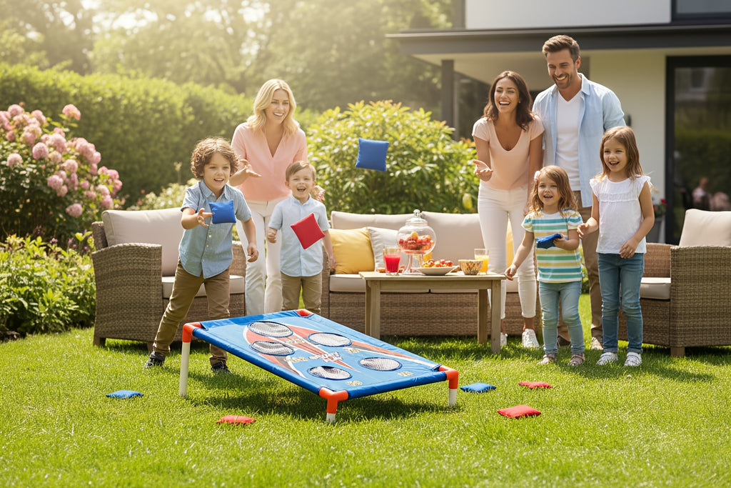 5-Hole Bean Bag Toss Board Game Set with 8 Bean Bags & Carry Bag – Outdoor Indoor Party Game for Kids Adults Backyard Camping Beach Tailgate