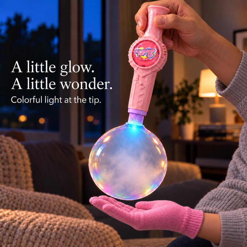 Handheld Bubble Maker Wand with Fog Effect, Lights and Sound, Portable Bubble Sword Toy in Pink or Green for Outdoor Family Play and Party Gifts