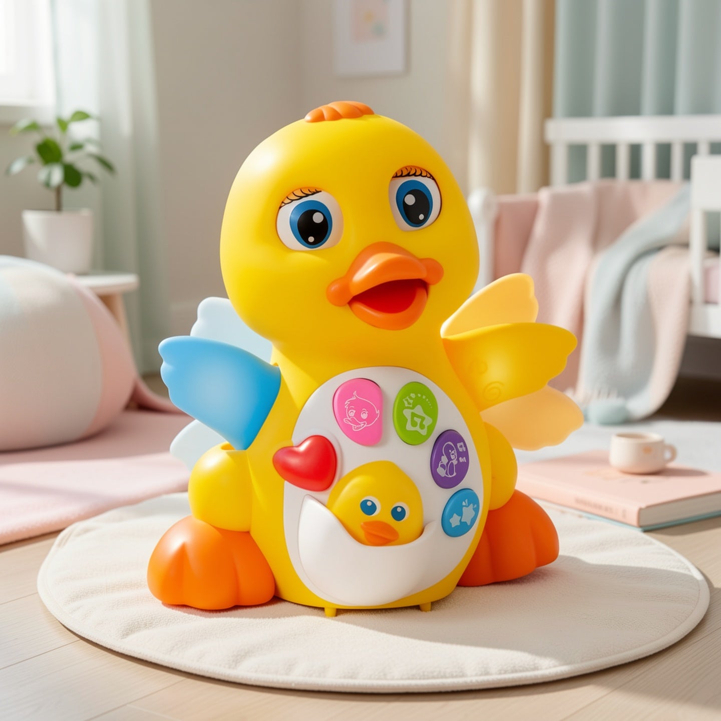 Dancing Walking Duck Toy with Music and Lights for Baby Toddlers 6 Months+ - Light-Up Musical Learning Toy, 5 Buttons 7 Melodies, Sensory Development, Christmas Birthday Gift for Infant Kids
