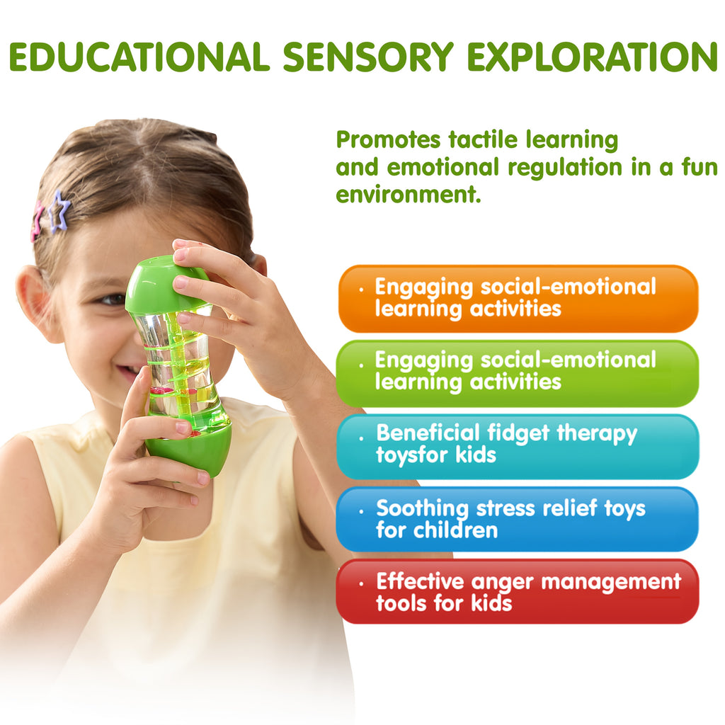 Fidget Tube Toys 4 Pack for Kids – Sensory Calming Tubes for Autism ADHD Stress Relief, Calm Down Corner Supplies, Speech Therapy, Birthday Christmas Gift