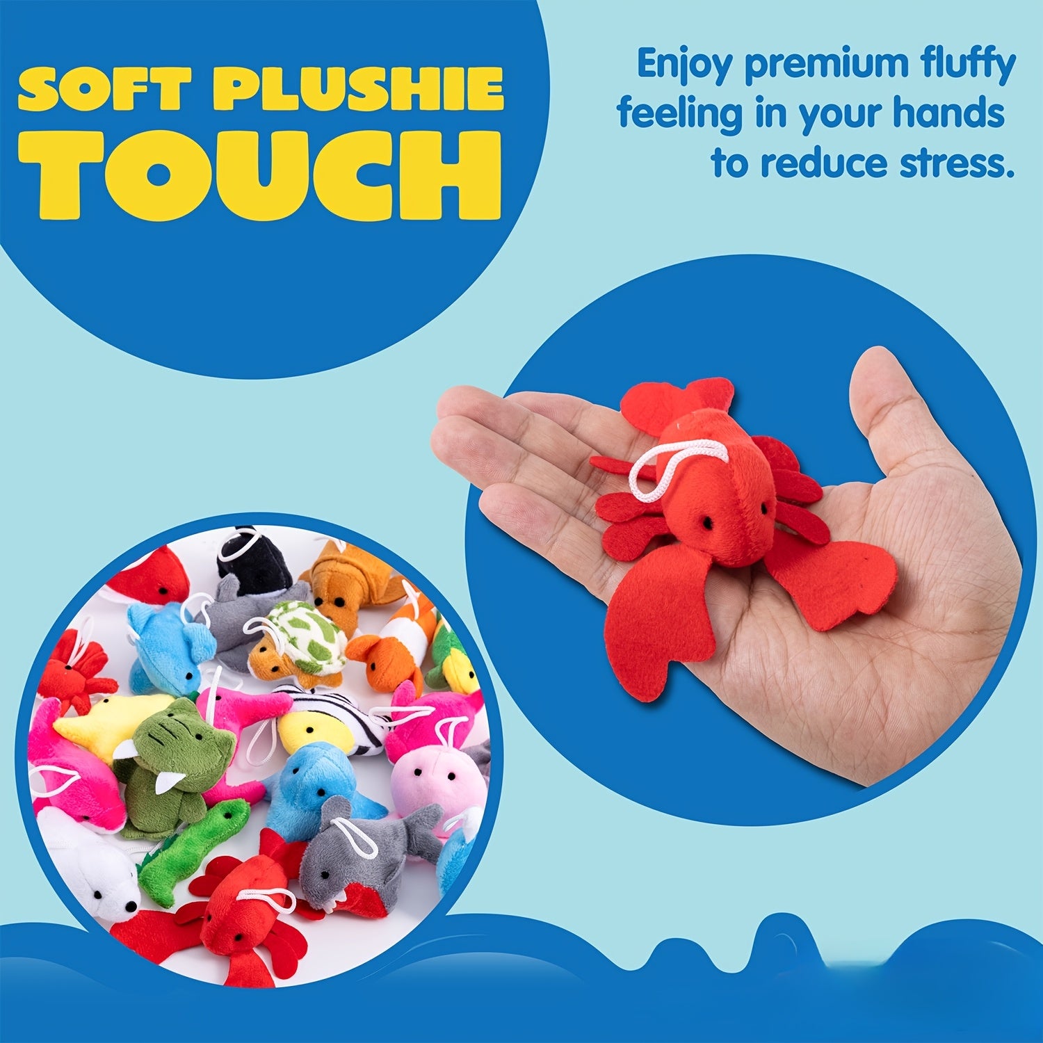 24PCS Sea Animal Plush Toys Bulk with Keychains – 24 Different Ocean Animals 2.5-3 Inch, Birthday Party Favors, Pinata Fillers, Goodie Bag Stuffers, Carnival Prizes, Easter Basket Fillers for Kids