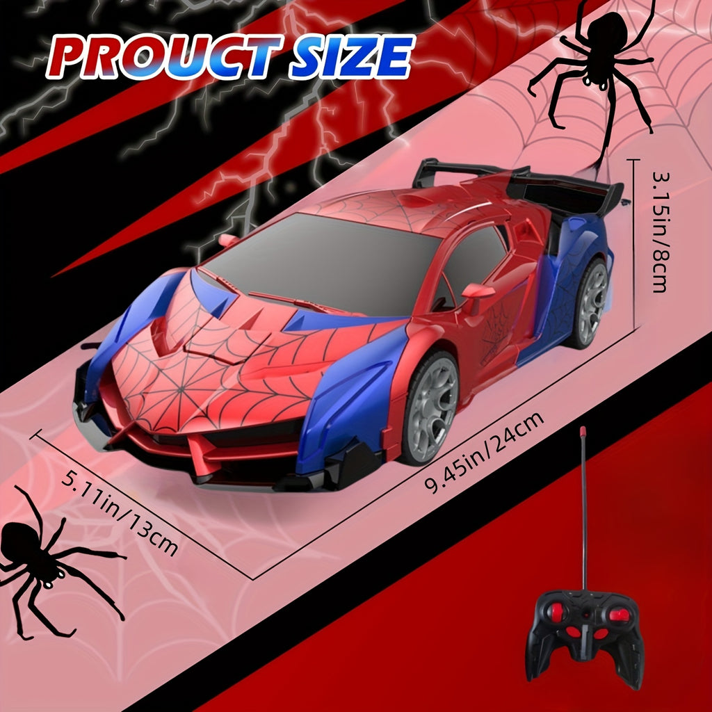 Spider Transform Robot RC Car 1:18 One-Button Deformation 2.4GHz LED Lights 360 Drift 45M Range Auto Demo Kids Boys Girls Ages 6+ Birthday Christmas Gift