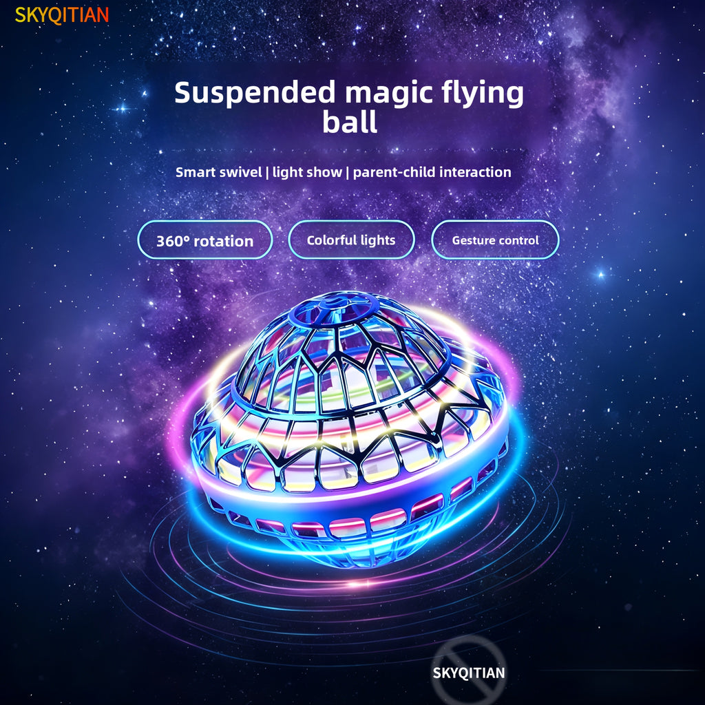 Hand Control UFO Flying Ball Toy Infrared Hover Boomerang LED Light Indoor Outdoor Kids Gift Christmas Halloween Birthday Party