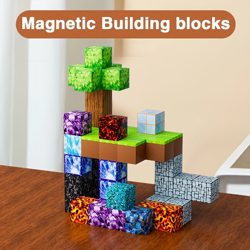 Juangu Kids Magnetic Tiles STEM Building Blocks 56 & 85 Piece Sets – Magnetic Blocks for Ages 3-10, Center of the Earth & Random Pattern Options, Birthday Halloween Christmas Gift for Boys & Girls