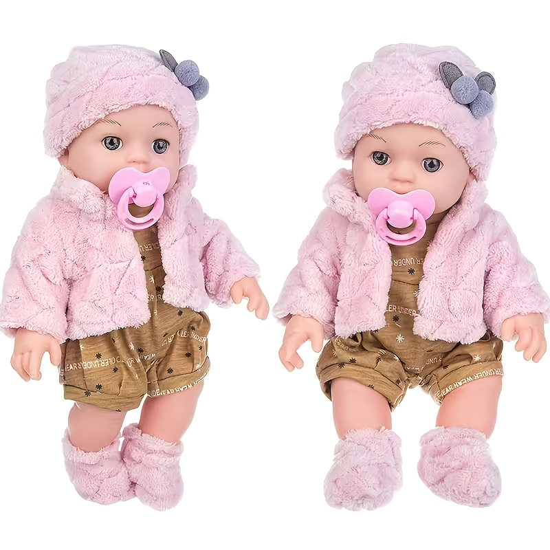 Reborn Baby Doll 12 Inch Lifelike Soft Body Newborn – Realistic Doll with Hat Socks Pacifier Gift for Girls Birthday Christmas Halloween Party Play Ages 3+
