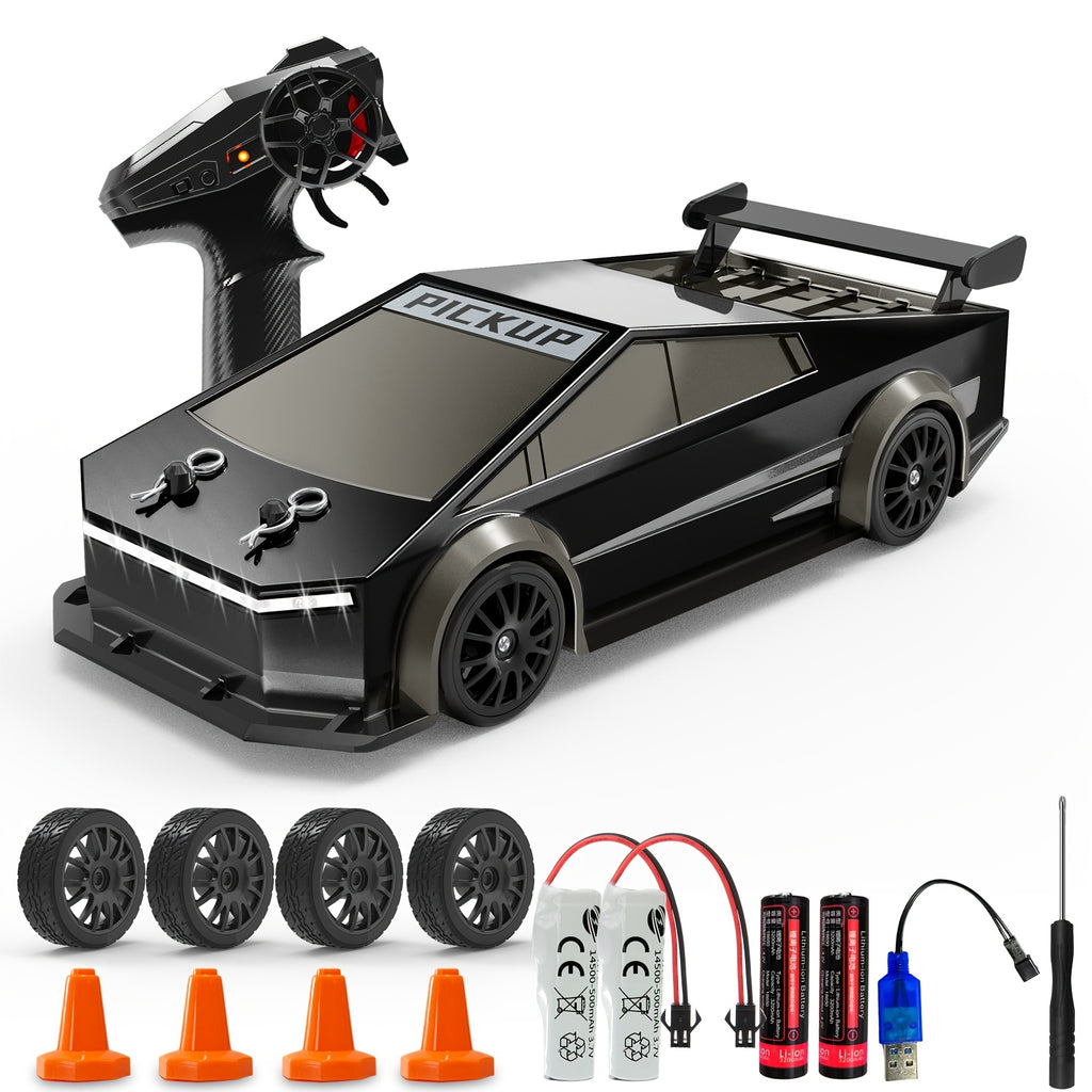 RC Car 1:24 Scale 4WD High Speed Drift Car with LED Lights & 2.4GHz Remote Control – All Terrain Off-Road Toy Car for Kids Boys Girls, Birthday Christmas Halloween Gift