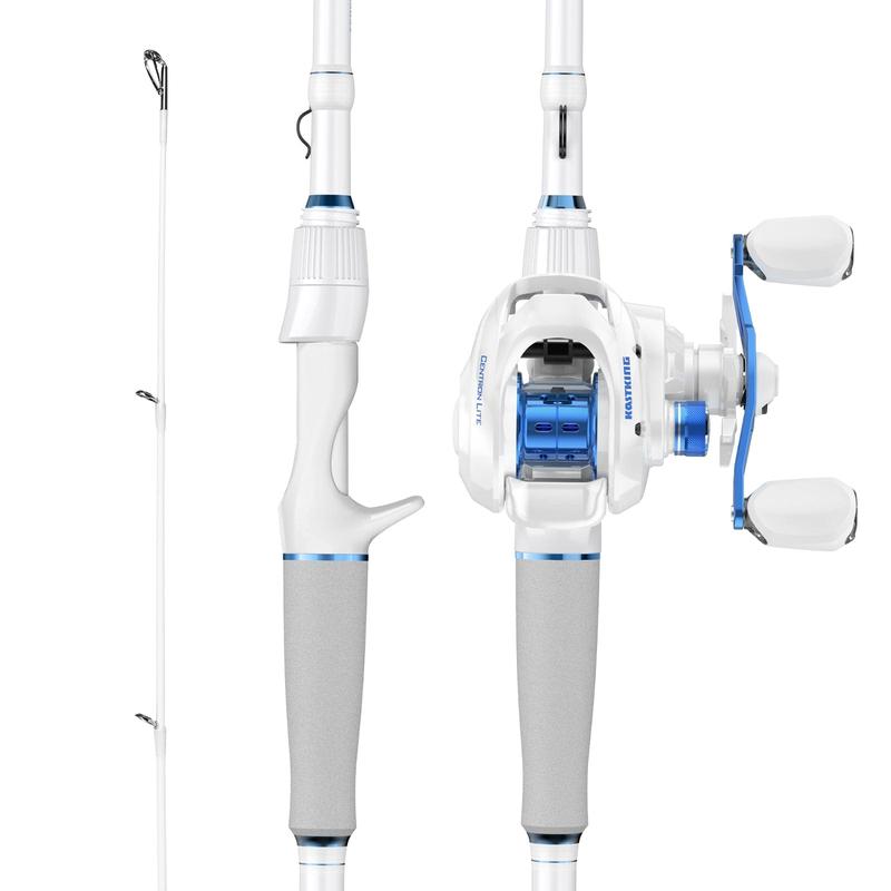 Baitcasting Rod and Reel Combo by KastKing, Centron Lite or Lethal Blaze Two-Piece Fishing Set Options with Left or Right Retrieve and Reel-Only Models