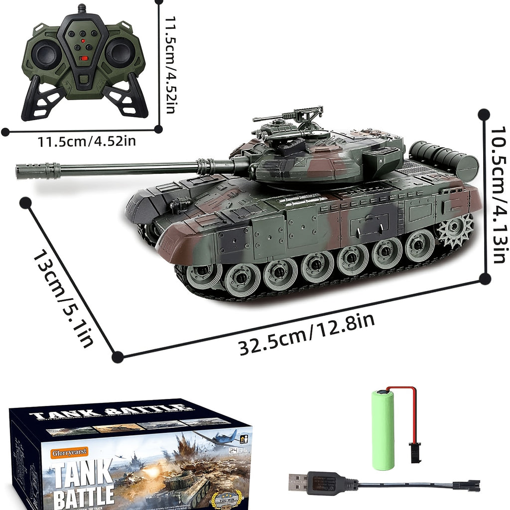 1:16 Scale RC Military Tank 9-Channel All-Terrain Off-Road Armored Vehicle with LED Lights & Sound Effects – Collectible Remote Control Tank Toy for Boys Kids Teens Ages 6+ Birthday Christmas Gift