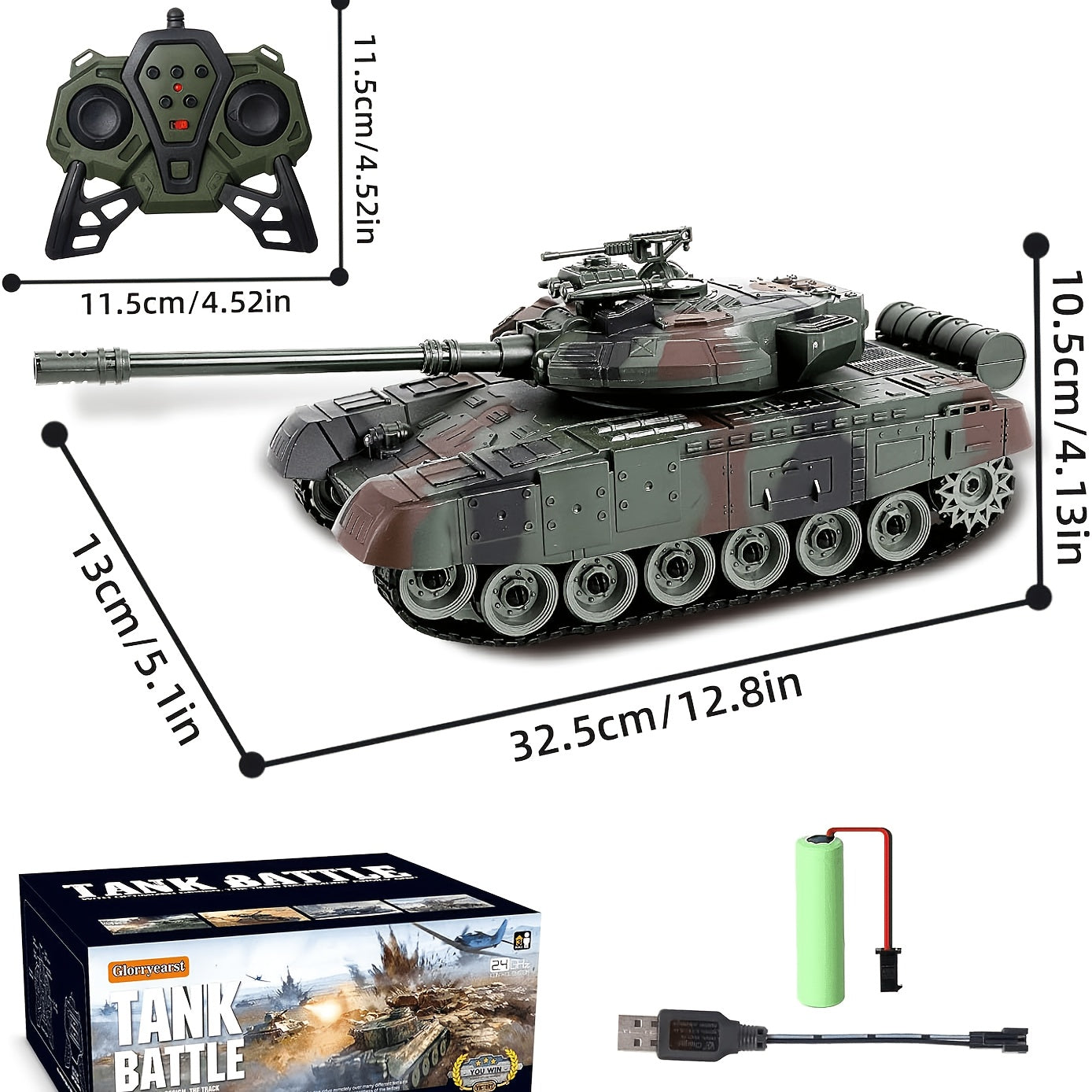 1:16 Scale RC Military Tank 9-Channel All-Terrain Off-Road Armored Vehicle with LED Lights & Sound Effects – Collectible Remote Control Tank Toy for Boys Kids Teens Ages 6+ Birthday Christmas Gift