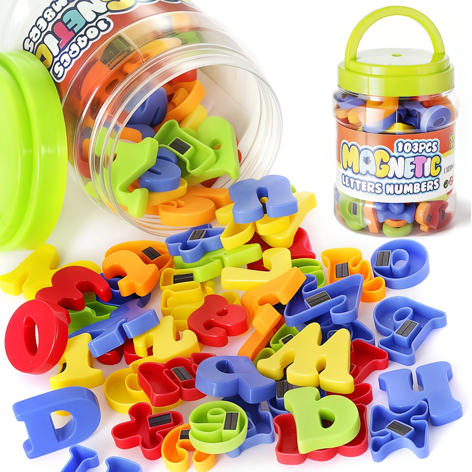 Magnetic Letters and Numbers for Fridge – 103pcs ABC 123 Educational Toy with Uppercase & Lowercase Letters and Numbers 0-9 for Spelling, Counting & Preschool Learning