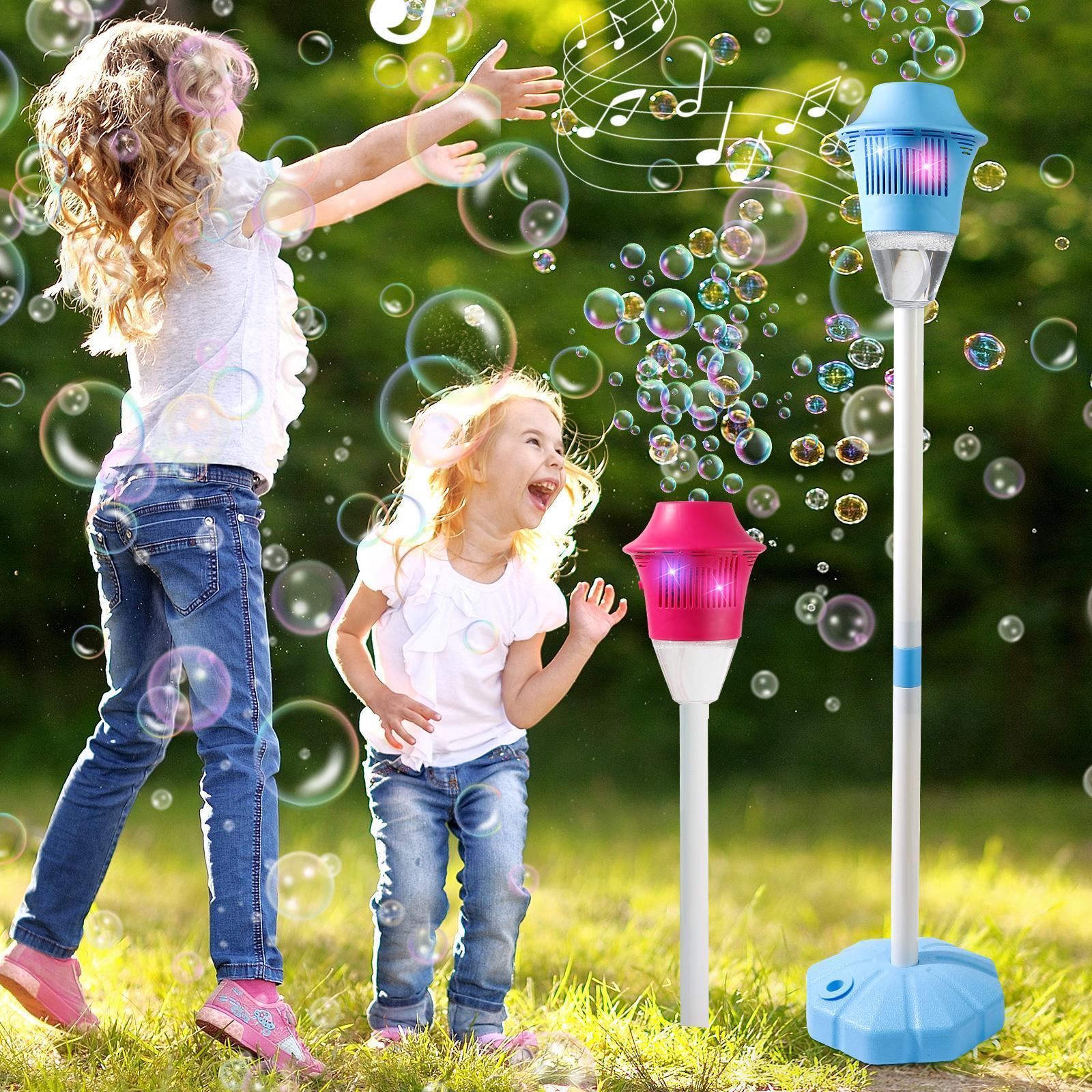 Automatic Bubble Maker for Kids – 20,000 Bubbles/Min with Music & Lights, Adjustable Height Stand, Portable Bubble Blaster for Indoor Outdoor Party