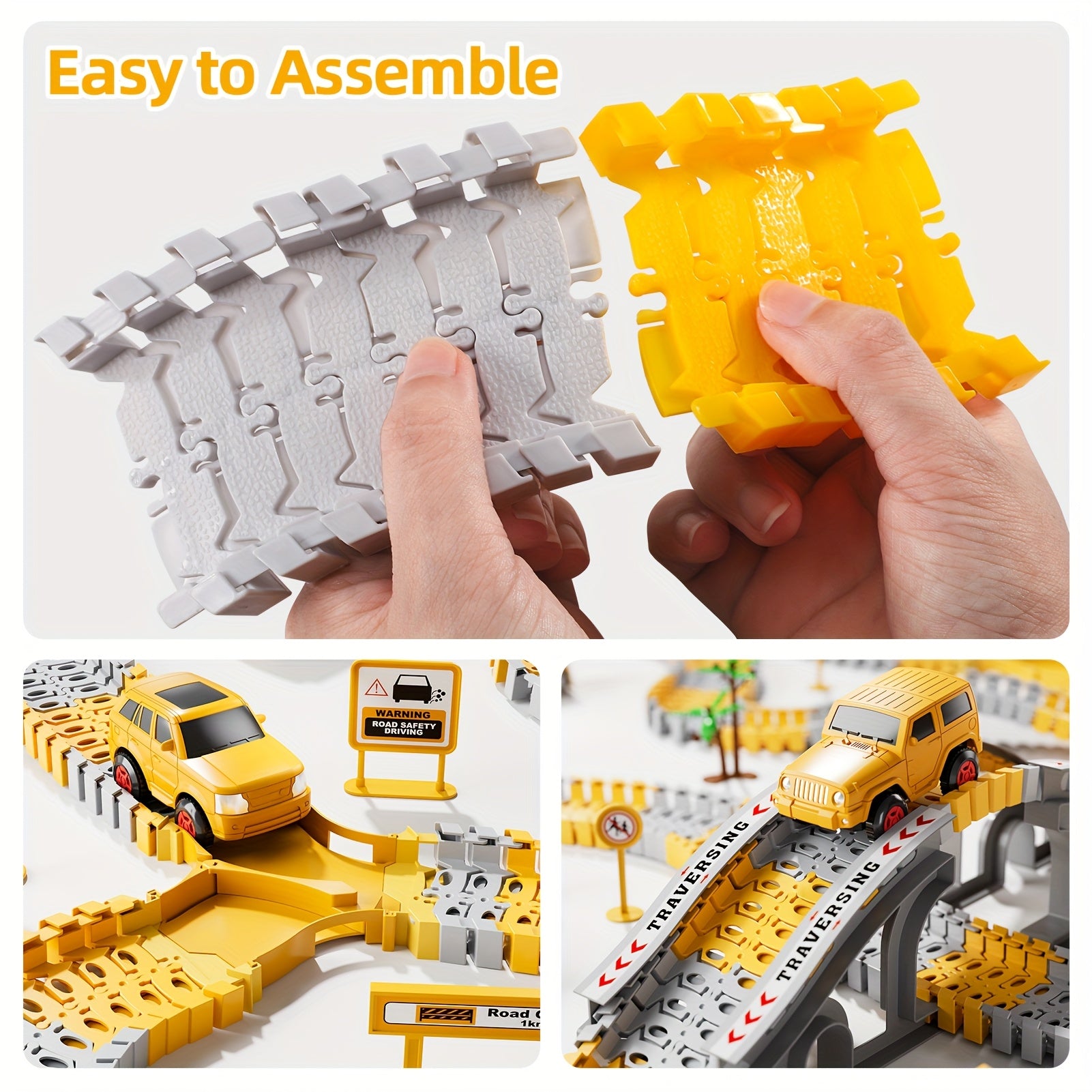 236pcs STEM Race Track Building Set for Kids Ages 3+ – Splicing Construction Track Playset with Race Cars, Preschool Engineering Toy, Christmas Birthday Gift for Boys Girls