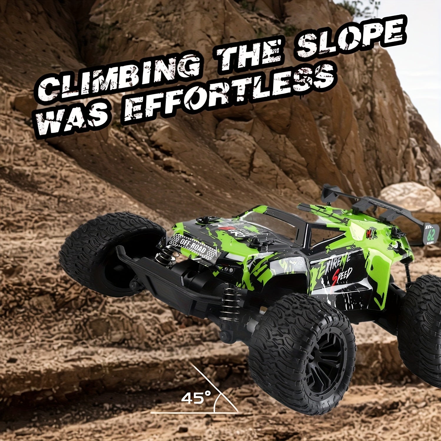 All-Terrain RC Off-Road Car 2.4GHz Durable Alloy Body Remote Control Toy Car Safe Design Rechargeable Kids Boys Ages 3+ Birthday Easter Christmas Gift