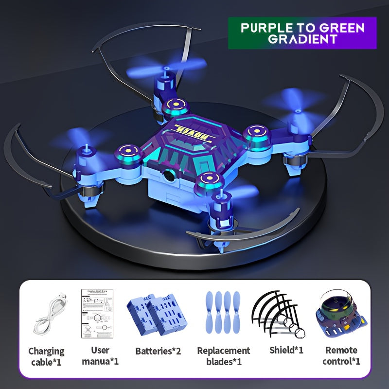 Mini Quadcopter Drone for Kids Beginners 2 Rechargeable Batteries Hovering Watch Storage Remote Control Indoor Outdoor Aircraft Christmas Halloween Gift Boys Girls