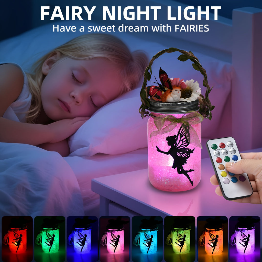DIY Fairy Lantern Craft Kit with Color-Changing Remote Control Mason Jar Night Light – Arts & Crafts for Girls Ages 6+, Birthday Halloween Christmas Gift & Party Activity