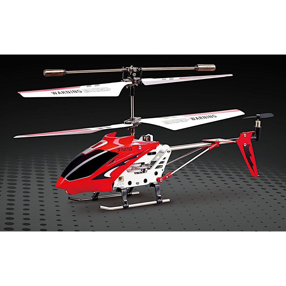 Syma S107G RC Helicopter 3.5 Channel Infrared with Gyro - Indoor Remote Control Mini Helicopter, USB Charger & Spare Blade Included, Ages 14+, Red