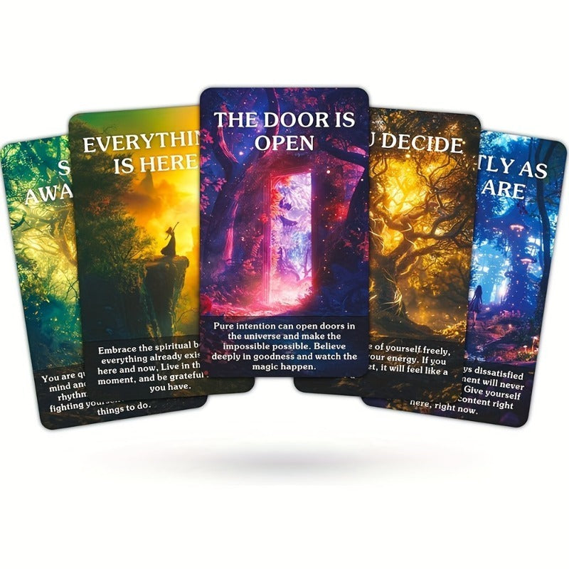 Magic Forest Oracle Cards Nature Inspired Mystical Divination Deck Beginner Tarot Reader Spiritual Guidance Gift for Women Teens Spiritual Seekers