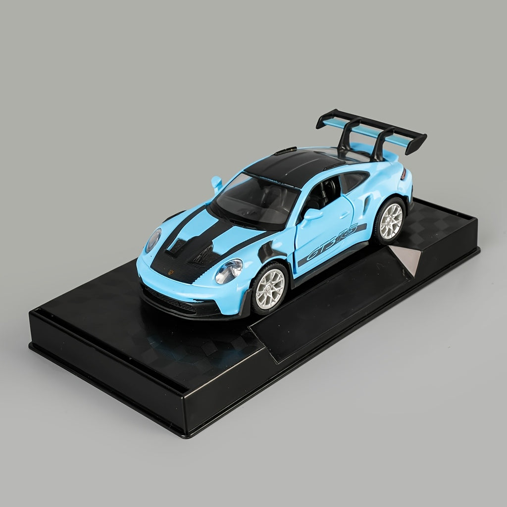 Die-Cast Porsche 911 Model Car – High-Detail Zinc Alloy Collectible Display Piece for Adults, Home & Office Decor, Car Lover Birthday Christmas Gift, Blue White Green Grey