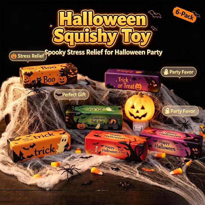 Halloween Stress Ball Set by KIDGENIUS, Soft PU Slow Rising Squishy Fidget Toys in 3-Pack or 6-Piece Gift Box for Party Favors and Sensory Desk Breaks