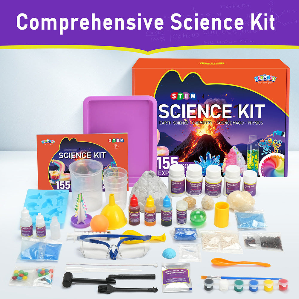 Science Kit for Kids 155 Experiments STEM Educational Toys Boys Girls Ages 6 7 8 9 10 11 12 Chemistry Lab Birthday Christmas Gift