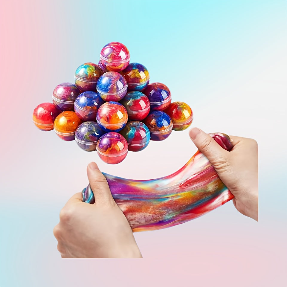 Galaxy Slime Balls 36 Pack Party Favors – Mess-Free Bendable Slime for Kids, Classroom Rewards, Birthday Halloween Christmas Party Supplies, Goodie Bag Stuffers