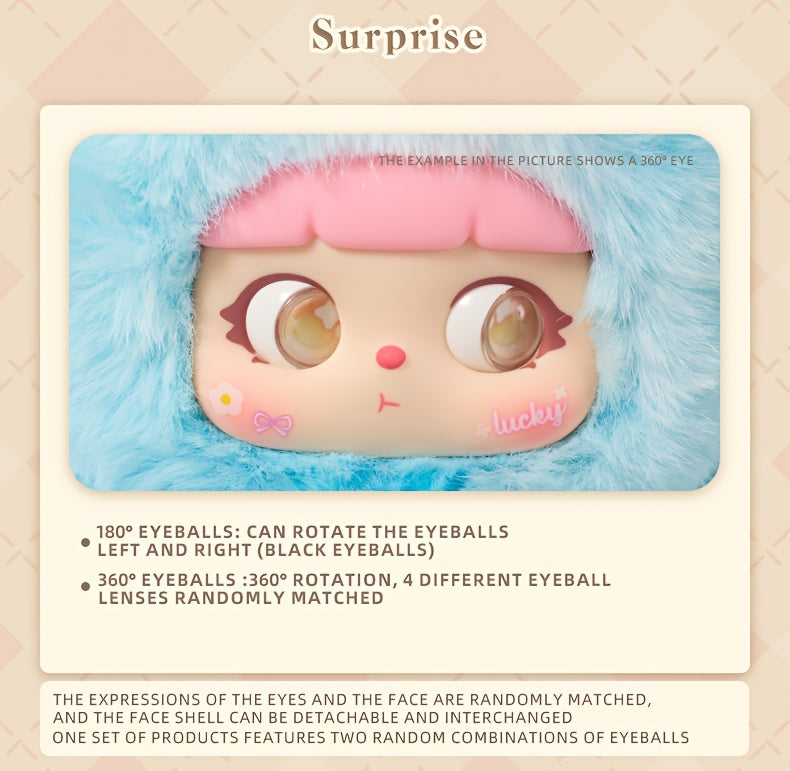 Cute Rabbit Plush Toy with Detachable Face – Unique Collectible Bunny Stuffed Animal, Creative Gift for Christmas Valentine’s Day Birthday Holiday, Kawaii Rabbit Plushie for Kids & Adults