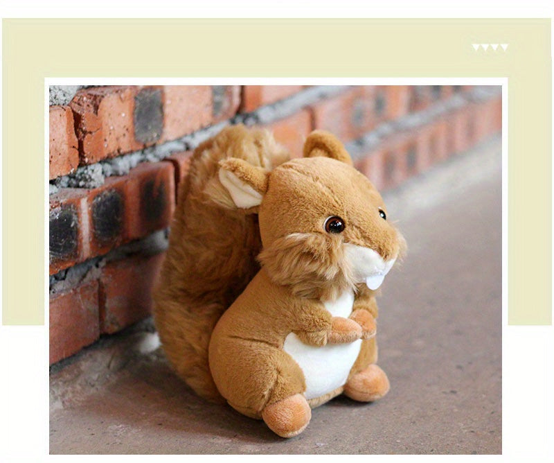 Realistic Squirrel Plush Toy 20cm – Cute Cartoon Squirrel Stuffed Animal Doll, Emotional Companion & Room Decor, Birthday Holiday Gift for Animal Lovers Boys Girls, Easter Valentine’s Day Present