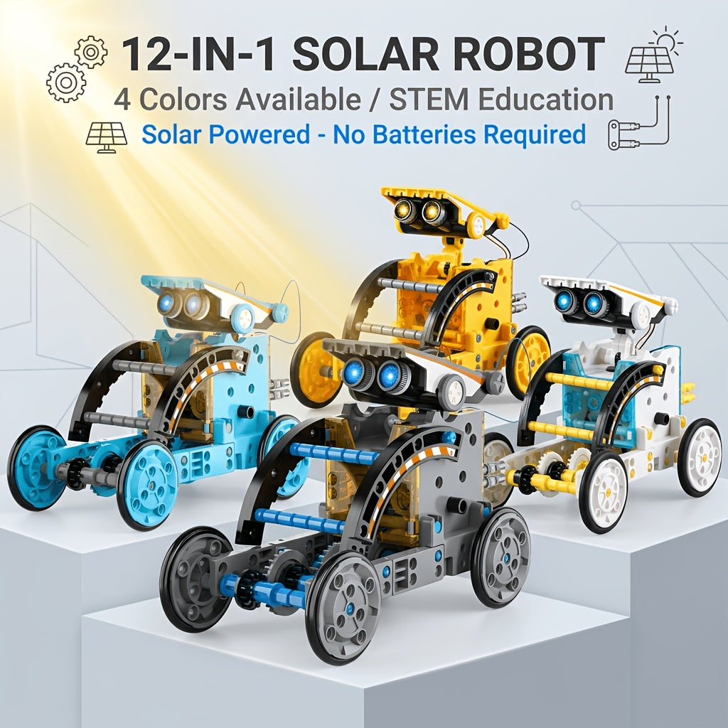 12-in-1 Solar Robot Kit for Kids – STEM Building Science Experiment Toy Educational Gift for Boys & Girls Ages 8-13