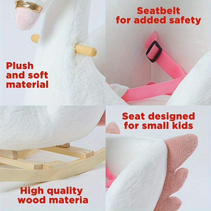 Baby Rocking Horse Toy for Ages 6 Months and Up - Classic White Ride-On Rocker for Indoor Outdoor Use, Early Development Toy, Perfect Birthday Christmas Gift for Babies Toddlers Boys Girls