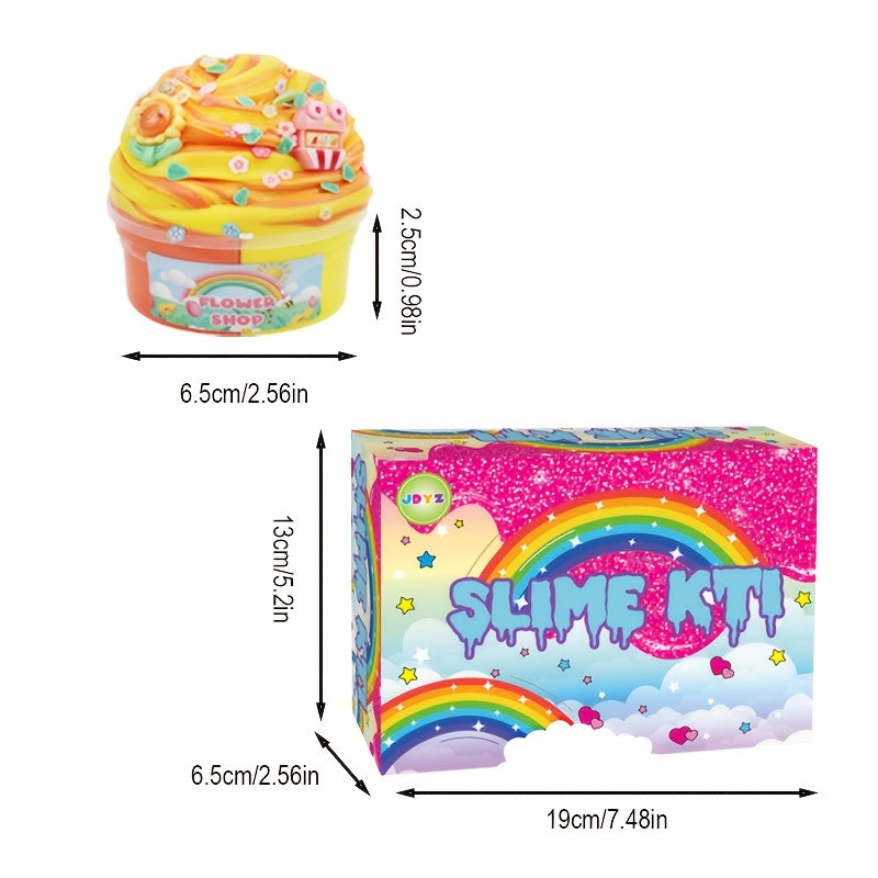 Slime Kit 12 Cups Fruit Color Mud Set - Soft Mixed Slime Making Kit for Girls Boys Party Toy Birthday Gift Creative Play