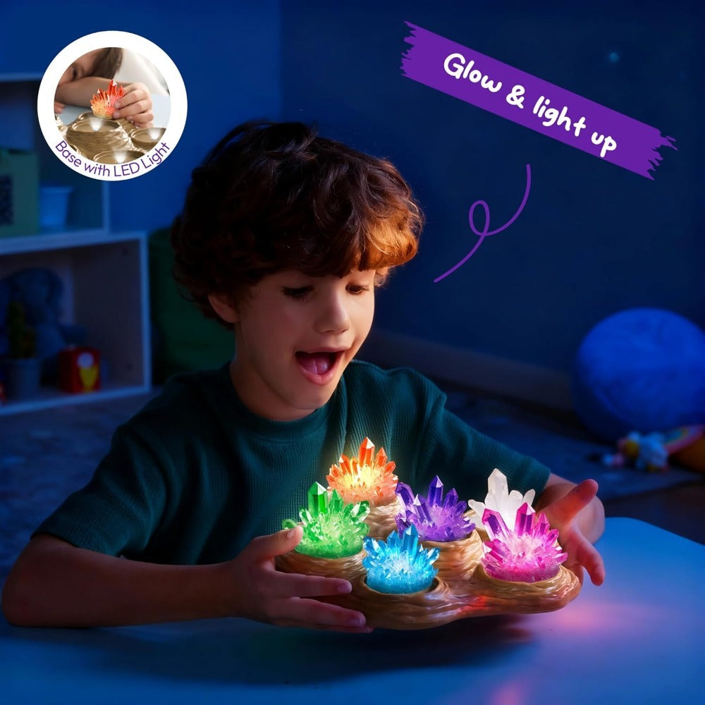 Crystal Growing Kit for Kids with Light-Up Base – 7 Color Science Experiment Set, STEM Learning Toy for Boys & Girls Ages 8+, Birthday & Christmas Gift
