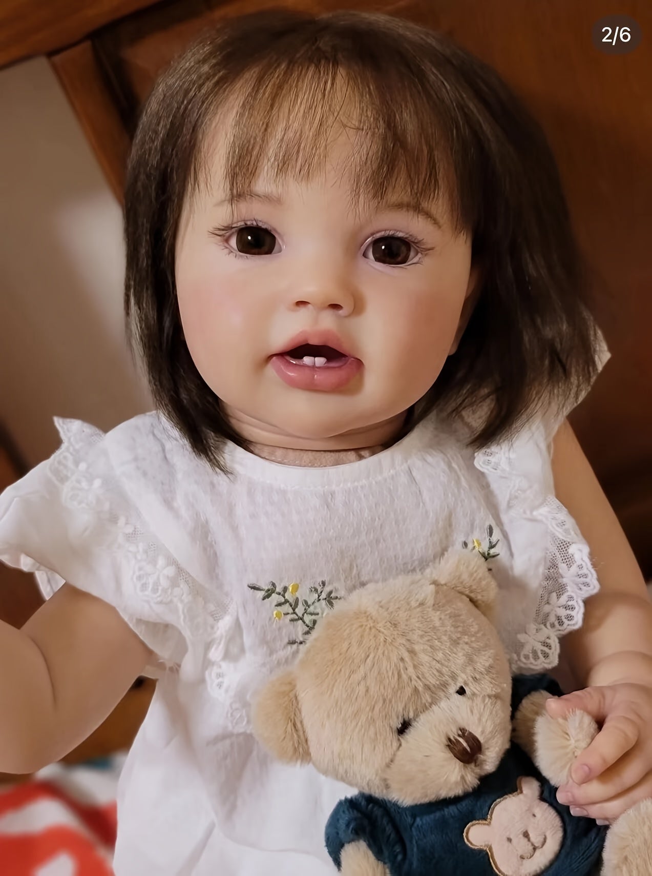 Reborn Baby Girl Doll 24 Inch 60cm Lifelike Newborn – 100% Handmade Hand-Painted Skin Soft Vinyl Hand-Rooted Hair with Clothes Pacifier Bottle & Birth Certificate Gift