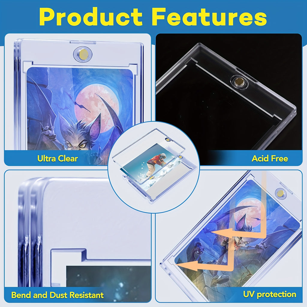 35pt Magnetic One-Touch Card Holders Hard Case for Pokemon Sports Baseball TCG Trading Cards Bulk Pack 5 30 60pcs Collector Gift Christmas Birthday